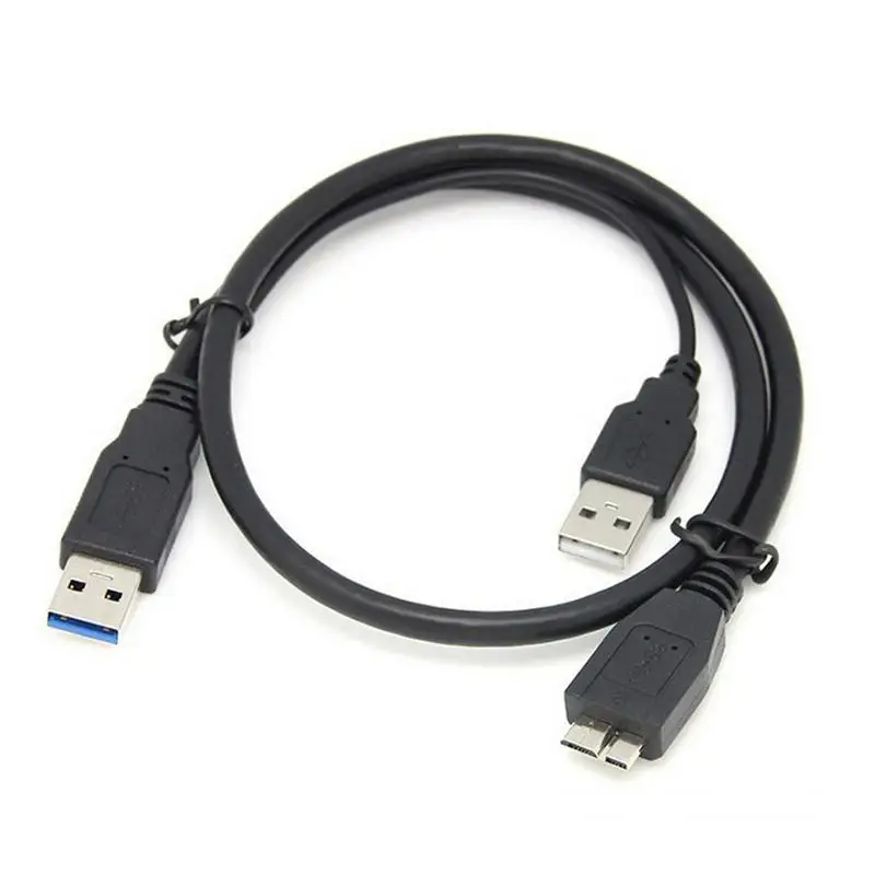 

USB 3.0 Mobile Hard Disk Cable AM Male ToB Male Port Double Head Y Type Up To 5 Gbps Data Transmission Cable Power Supply
