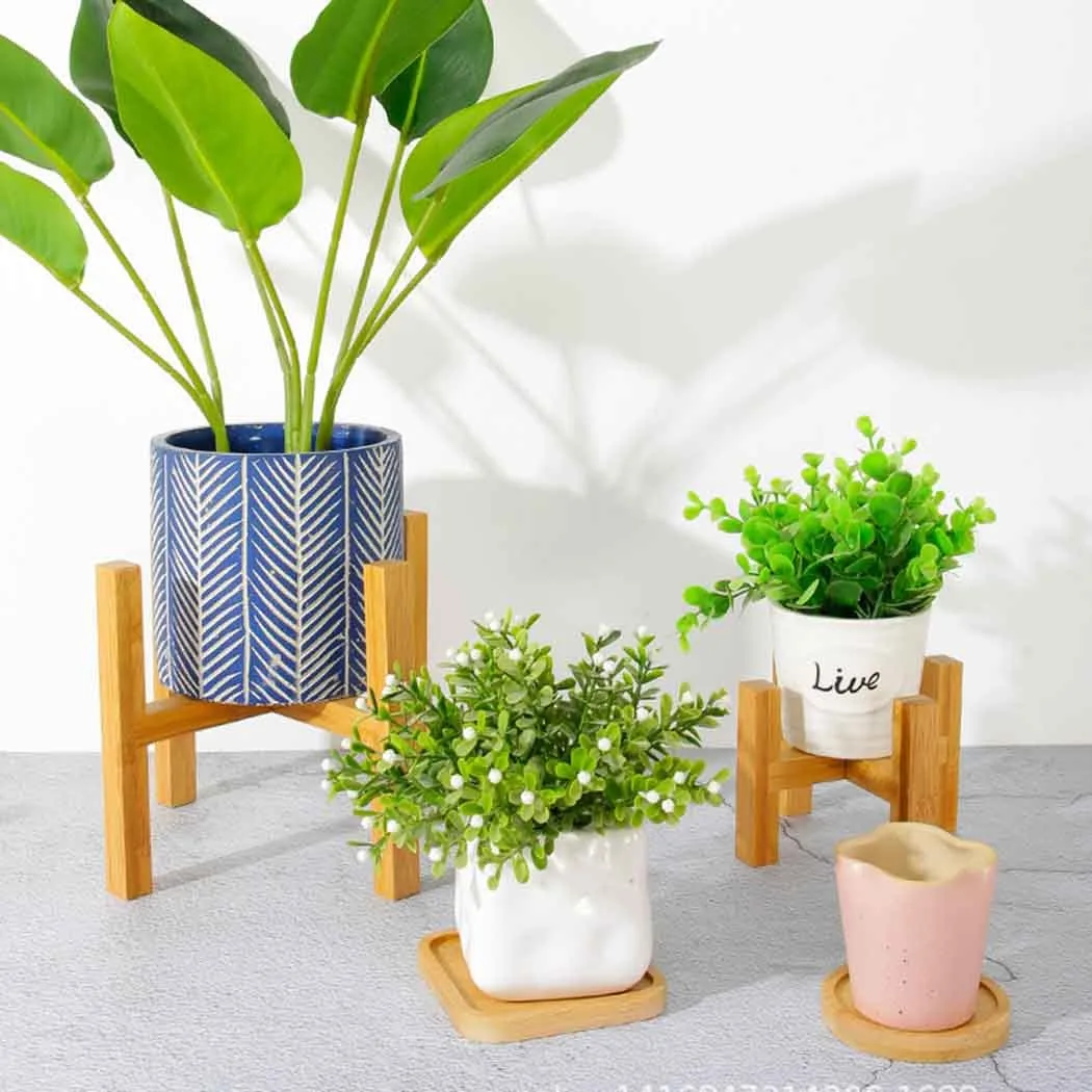 

New Durable High Quality Flowerpot Trays Succulents Tray Bases Indoor Flower Tray Bamboo Gardening Tool Indoor
