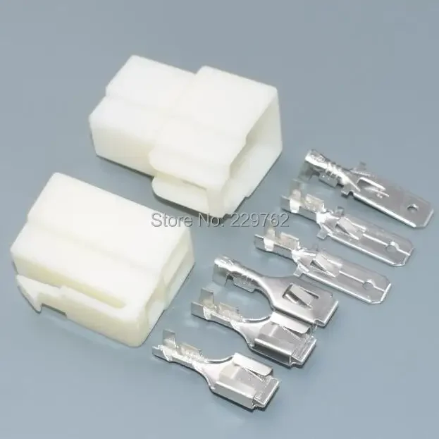 Shhworldsea 50 комплектов 6 3 мм 3P 3-контактный автомобильный электрический разъем