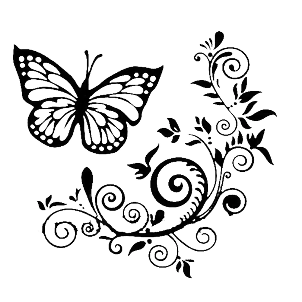 

Car Stickers Beautiful Butterflies and Flowers Vinyl Decals Car Motorcycle Exterior Accessories Decorative Decals,20CM*20CM