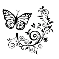 car stickers beautiful butterflies and flowers vinyl decals car motorcycle exterior accessories decorative decals20cm20cm