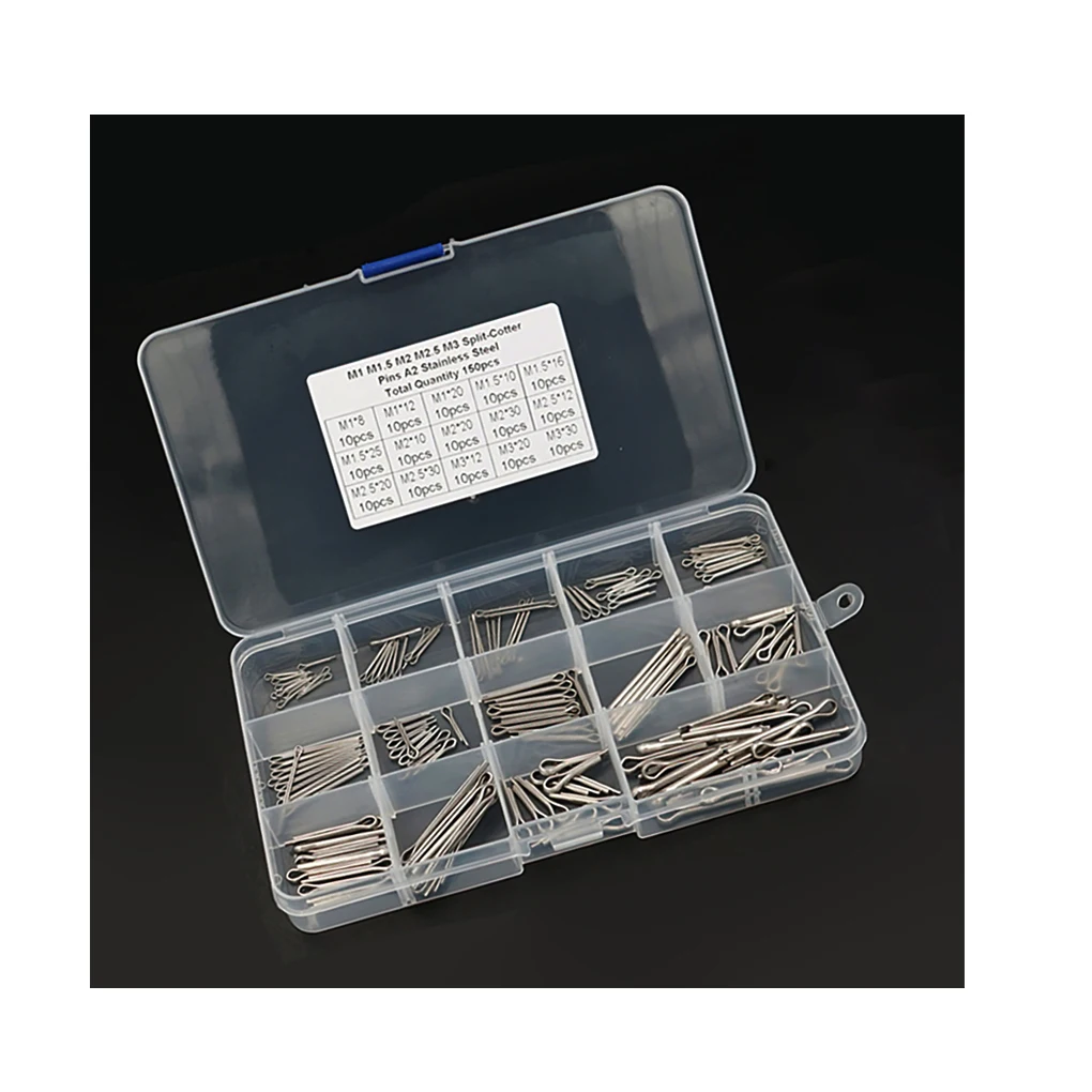 

150 Pieces Stainless Steel Cotter Pins U Removable Tractor Corrosion Resistant Clips Tool Kit Car Mechanics Workshops