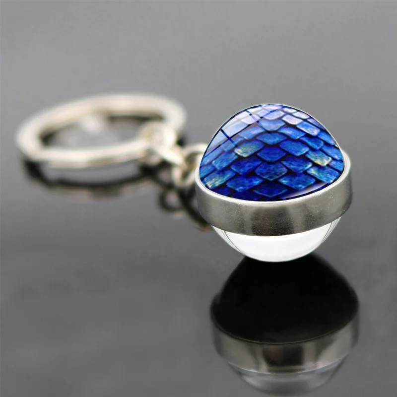 1 шт. металлический брелок Dragon Egg Time с кабошоном Кольца Подвески двусторонний