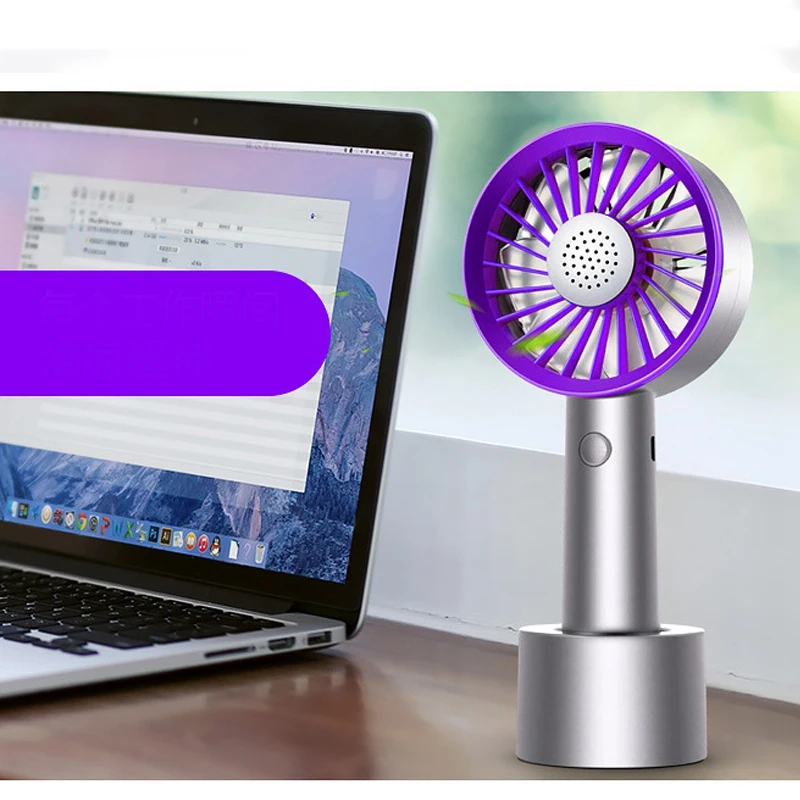 

Portable Bladeless Fan Handheld Mini Air Cooler No Leaf Handy Fan With 3 Fan Speed Level LED Indicator USB Rechargeable