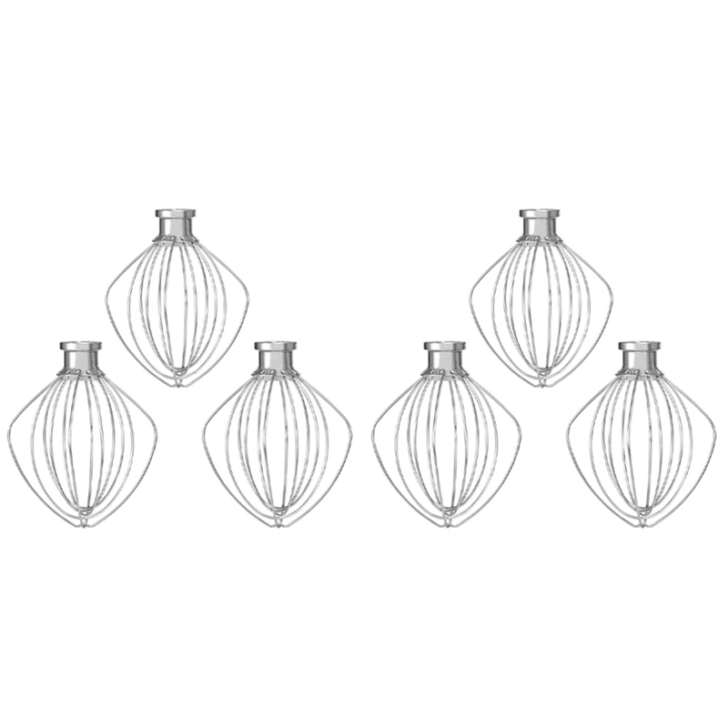 

New 6PCS Whisk Replacement Attachment For Kitchenaid Tilt-Head Stand Mixer, K45WW Wire Whip Beater For Egg Heavy Cream