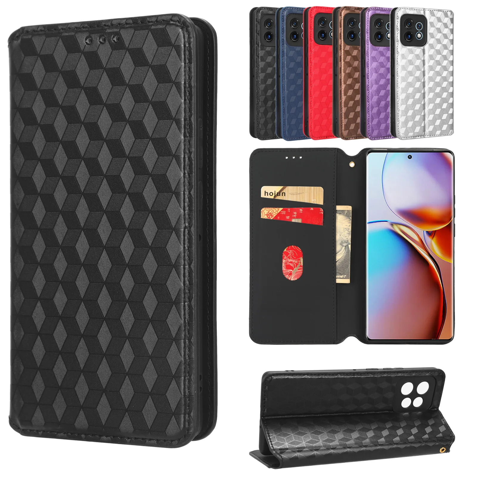 Флип-кожаный чехол для Motorola Edge + 2023 6 67 дюйма магнитный с трехмерным узором