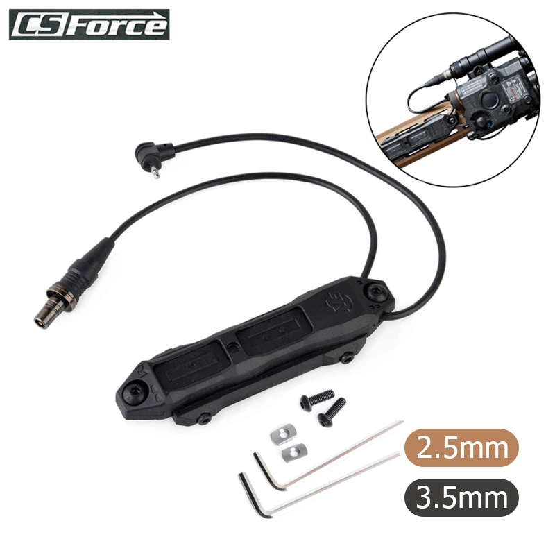 

Tactical Augmented Remote Dual Pressure Switch Double Button for M-lok System Airsoft PEQ15 PEQ 16A DBAL A2 Weapon light Switch