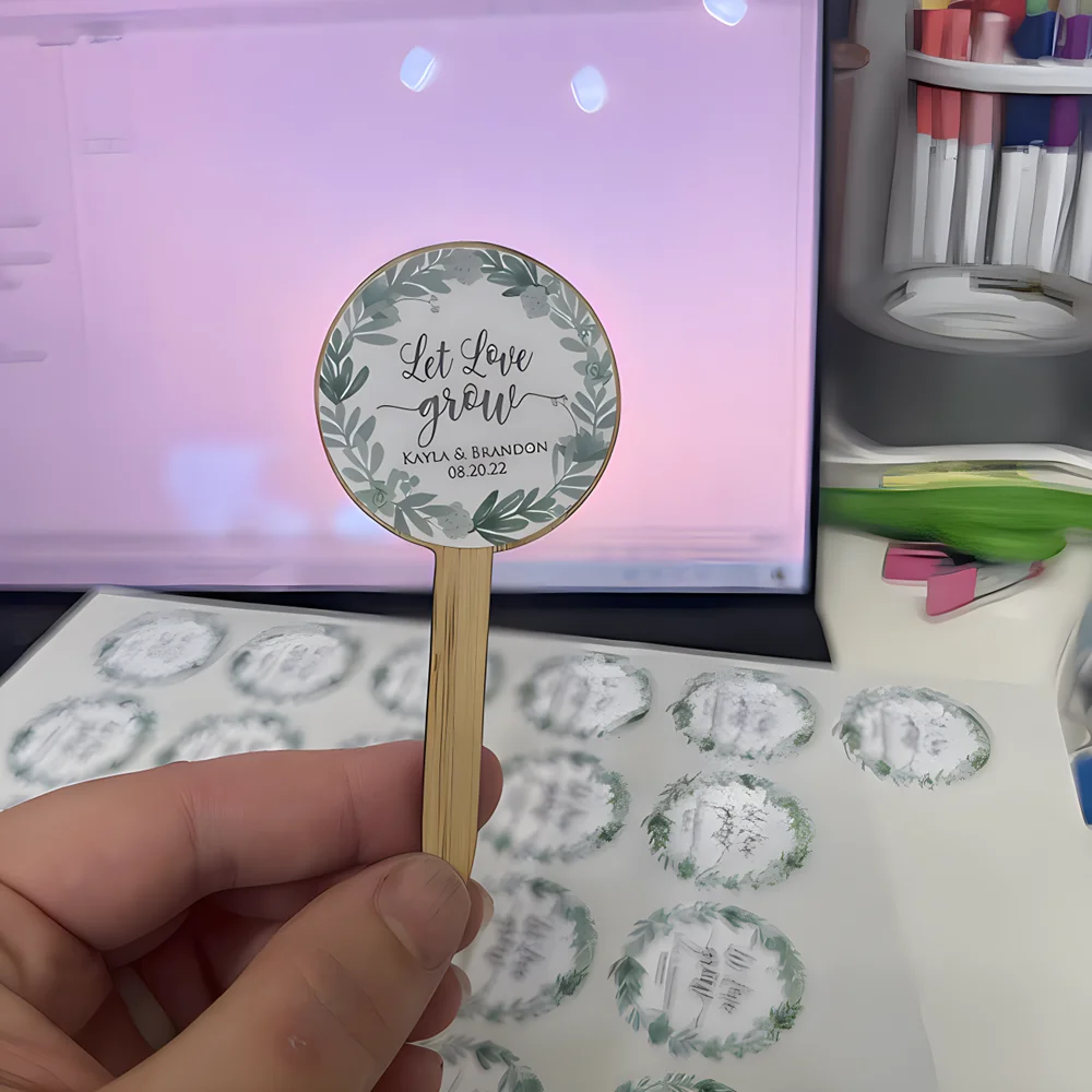 Наклейки Let Love Grow сочные свадебные сувениры наклейки этикетки зеленые