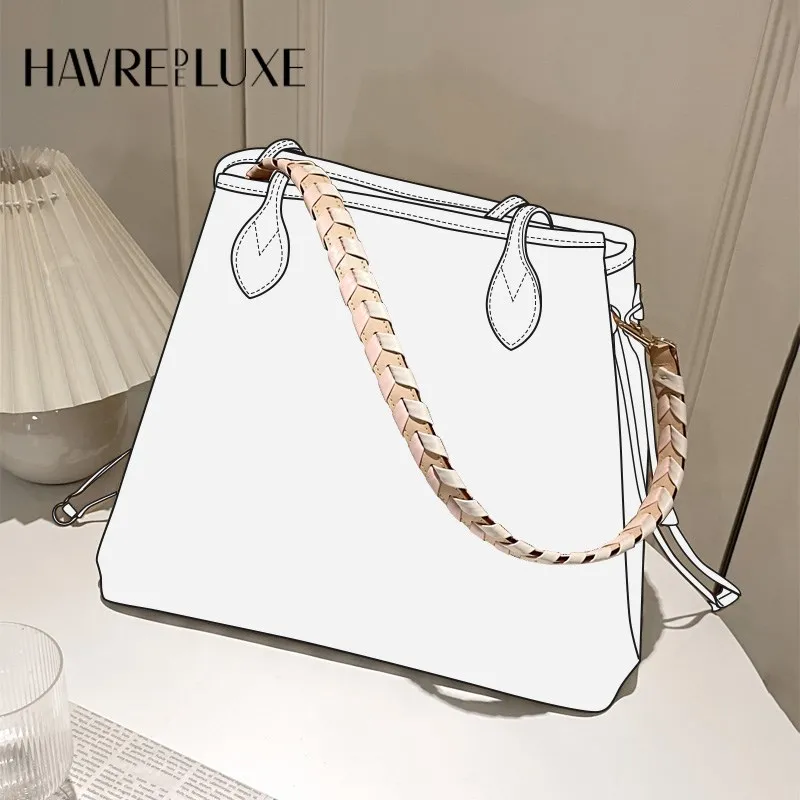 Underarm shoulder strap transformation checkerboard woven bucket bag cowhide bag with multicolor replacement handbag belt