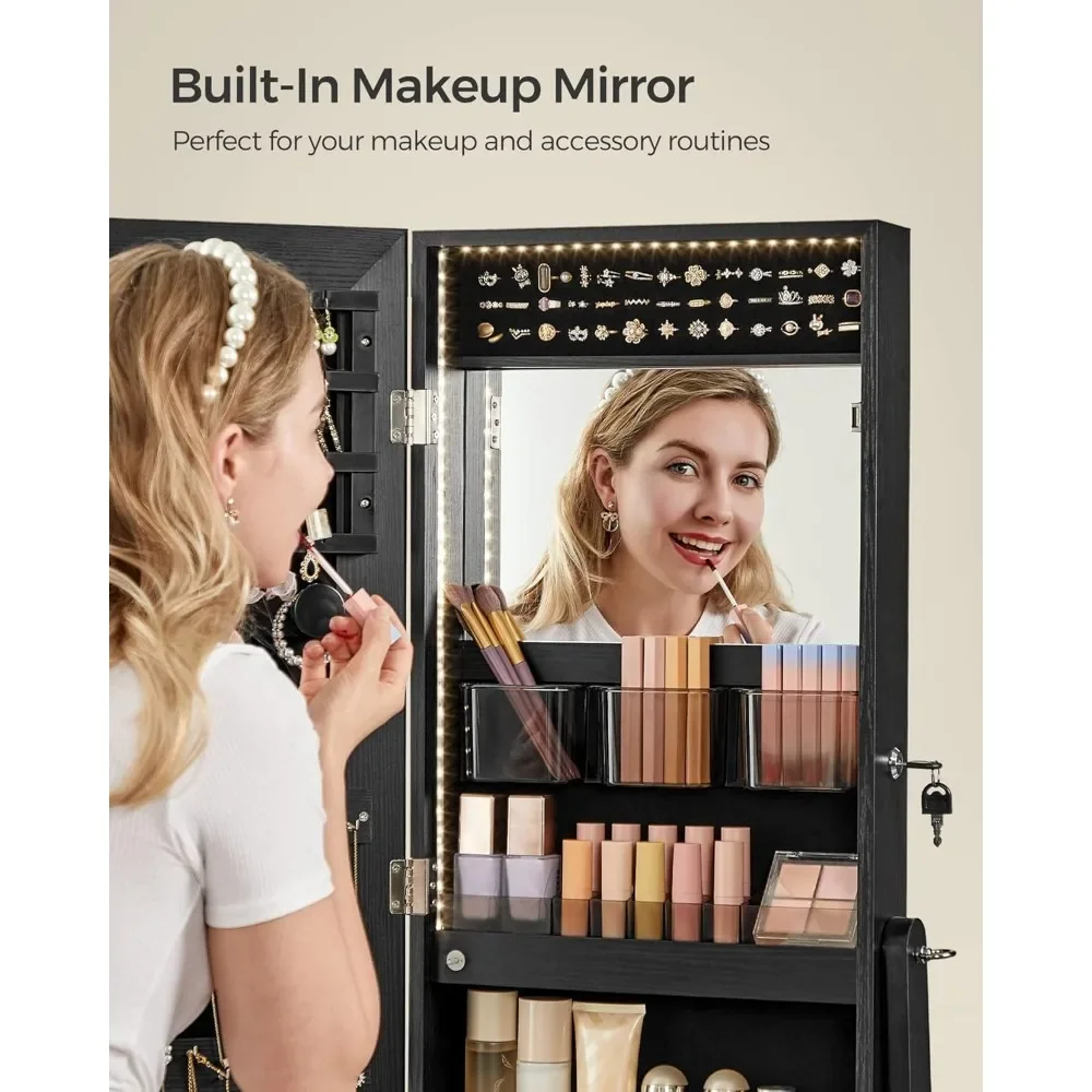 Шкаф для украшения на ногу с зеркалом украшение бижутерии lumières светодиодный sans