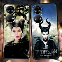 maleficent phone case for huawei p20 p30 p50 pro p20 p30 p40 lite y6 y7 y9 y7a y6p y9s 2019 p smart z 2021 soft cover fundas bag