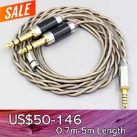 type6 756 core 7n litz occ silver plated earphone cable for 3 5mm to dual 6 5mm male mixer power amplifier 2 core ln007838