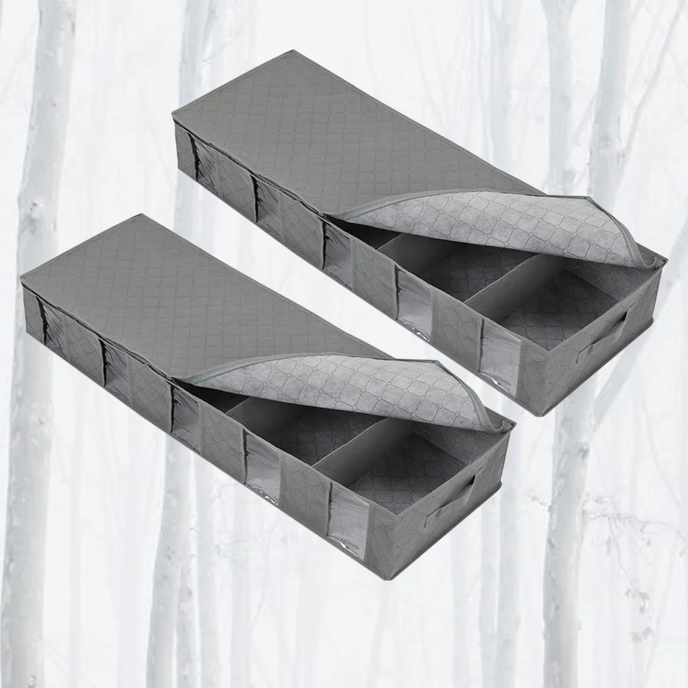 

2pcs Storage Bag Under Bed Clothes Case Container Sundries Holder for Bedroom