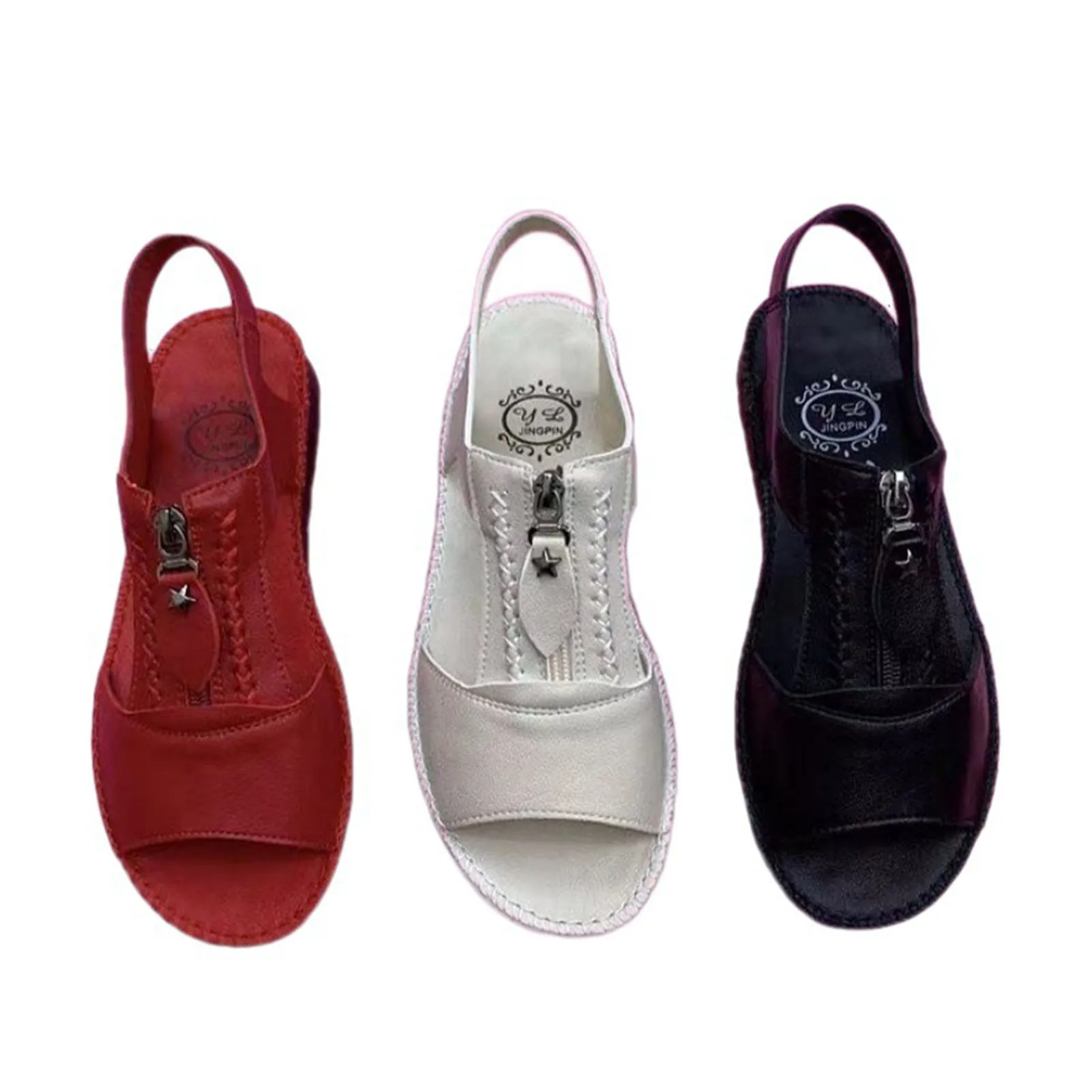 

Women's Summer Casual Sandals Slingback Open Toe Low Wedges Shoes for Wedding Homecoming Beach