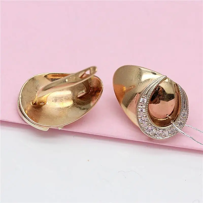 

Purple Gold Color Gold Inlaid Zircon Moon Earrings Simple Ins Cold Style Light Luxury Western Style Fashion Ear Rings Fashion