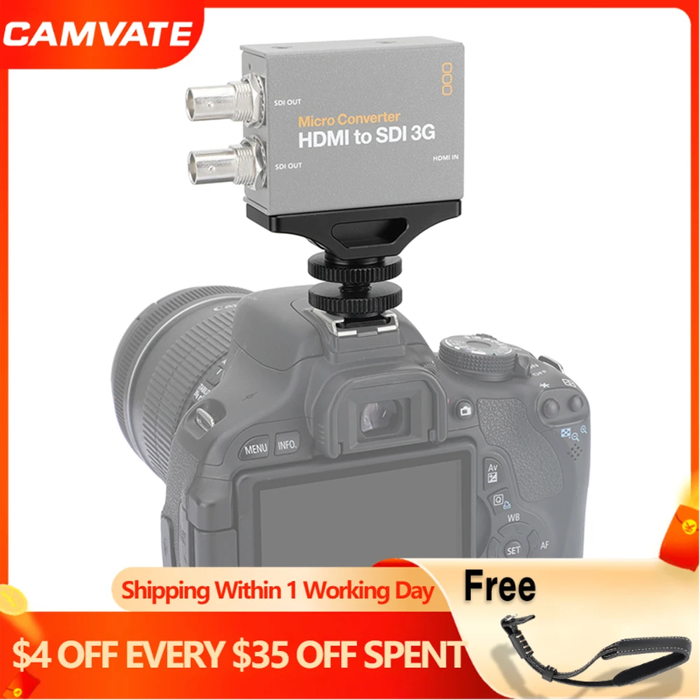 Универсальный удлинитель CAMVATE с адаптером для обуви и резьбовым винтом M3 для преобразователя микро-сигнала BlackMagic HDMI в SDI 3G