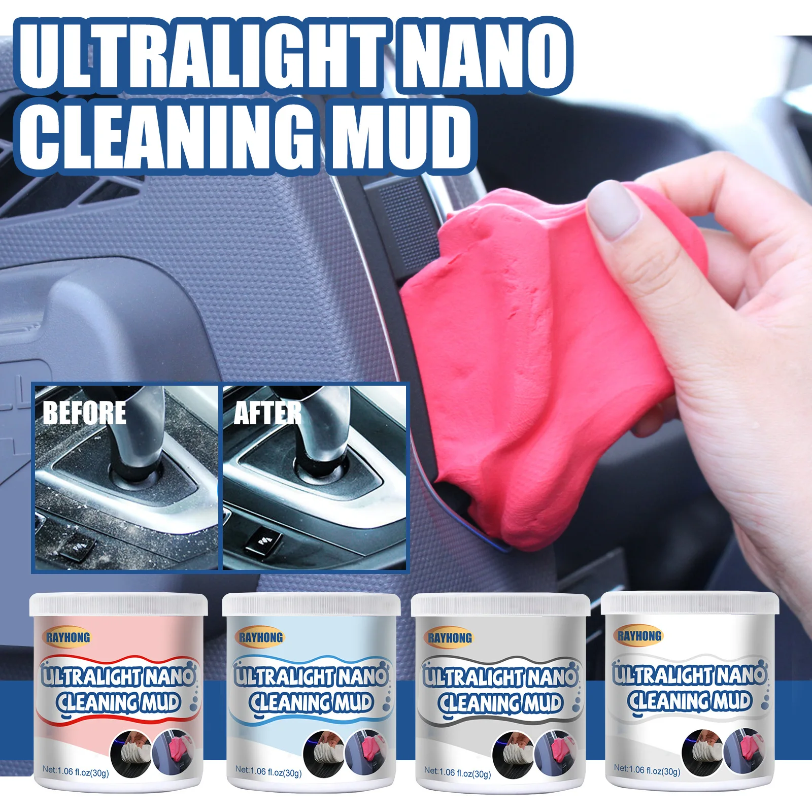 

Car Air Outlet Gap Dead Corner Nano Ultra-light Solid-state Cleaning Ooze Keyboard Cleaning To Remove Dust 30g Car Accessories