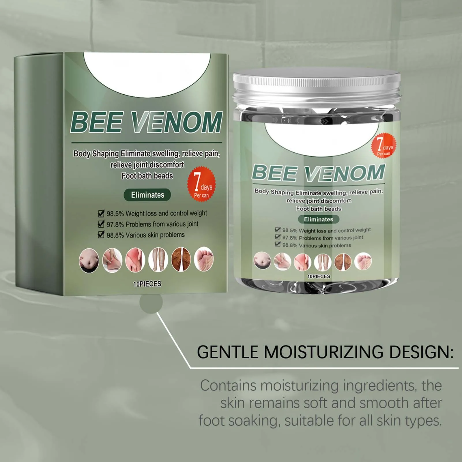 Рельефные бусины для замачивания ног Venom Detox многоэффективные похудения