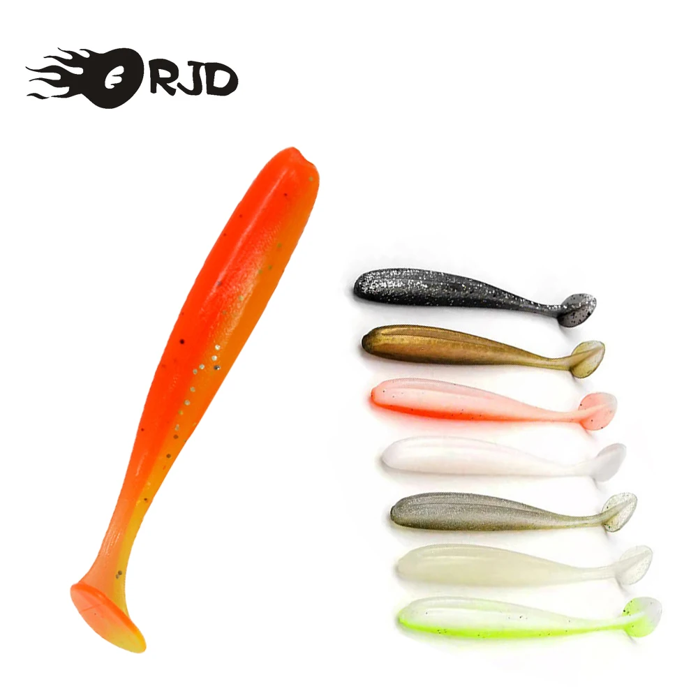 

ORJD Soft Silicone Bait T Tail Jigging Pesca Artificial Luminous Mulitcolor Worm Pike Bass Carp Fishing Lure Tackle Accessories