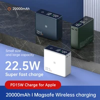 20000mah magnetic wireless power bank for iphone 12 13 22 5w fast charger powerbank for macbook laptop samsung huawei poverbank