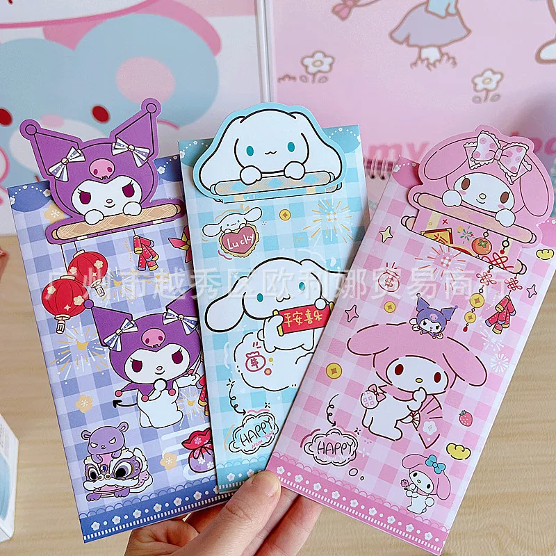 Новый Sanrio аниме красный конверт Kuromi My Melody Cinnamoroll креативное поздравление с ручным