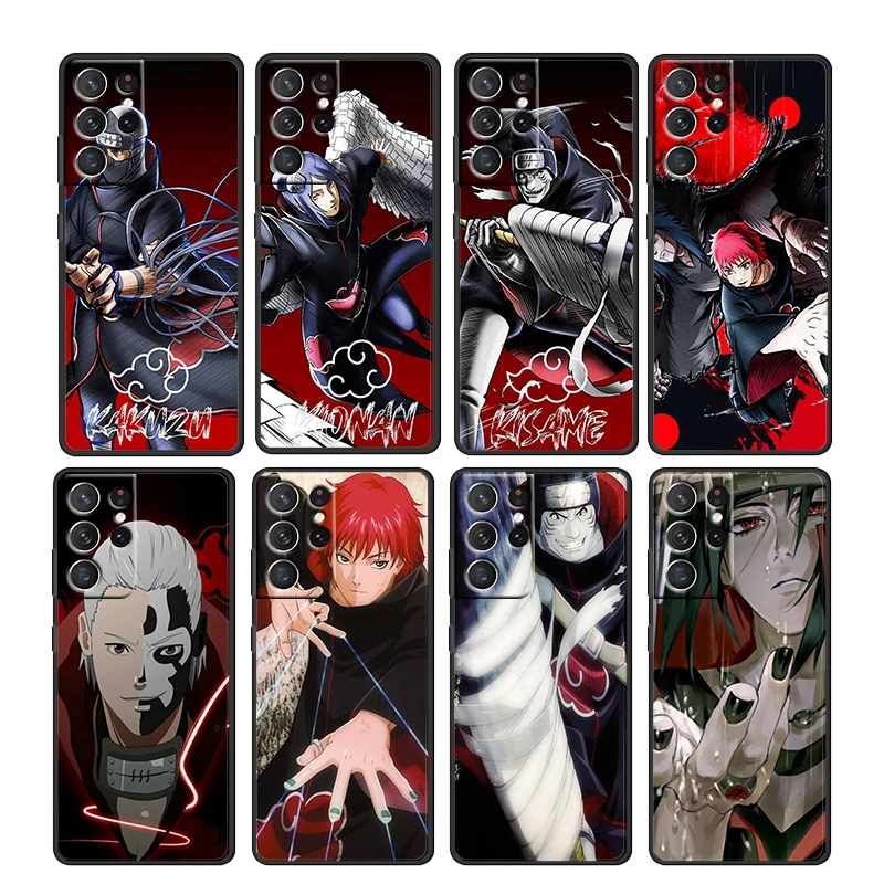 

Naruto Akatsuki Anime For Samsung Galaxy S22 S21 S20 Ultra Plus Pro S10 S9 S8 4G 5G Soft TPU Black Phone Case Cover Capa Coque