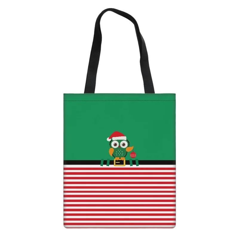 Christmas Pattern Portable Shopping Bag Fashion Outdoor Travel Handbag Lightweight Adult Women Bolso De Mano