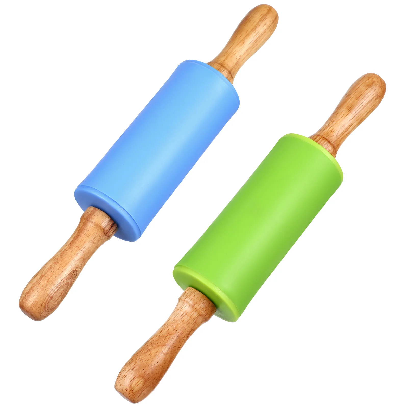 

2 Pcs Kitchen Tools Kids Non-stick Rolling Pin Classic Fun Mini Dough Roller Bamboo Pins