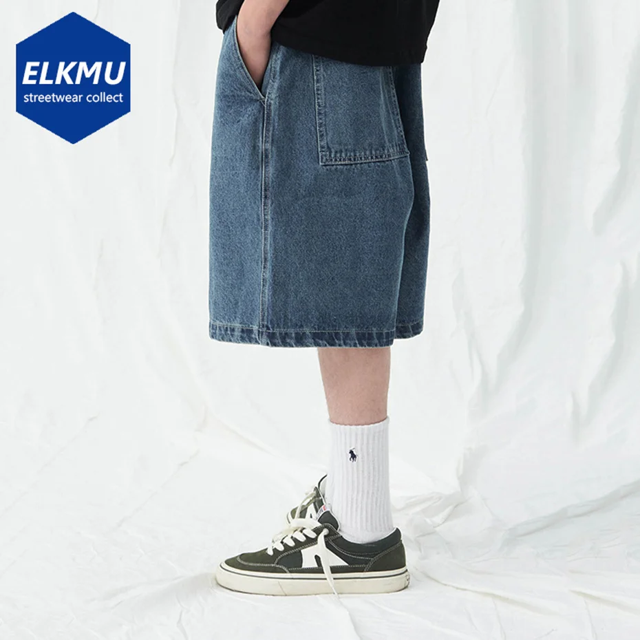 

Denim Sorts Men's Summer Casual Loose Blue Jeans Sorts Bay arajuku Streetwear ip op Sort Pants