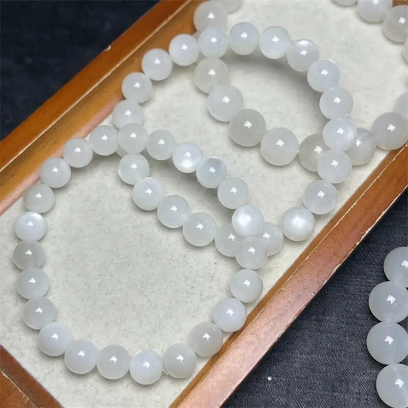 Подвеска для браслета с натуральным белым лунным камнем ручной работы