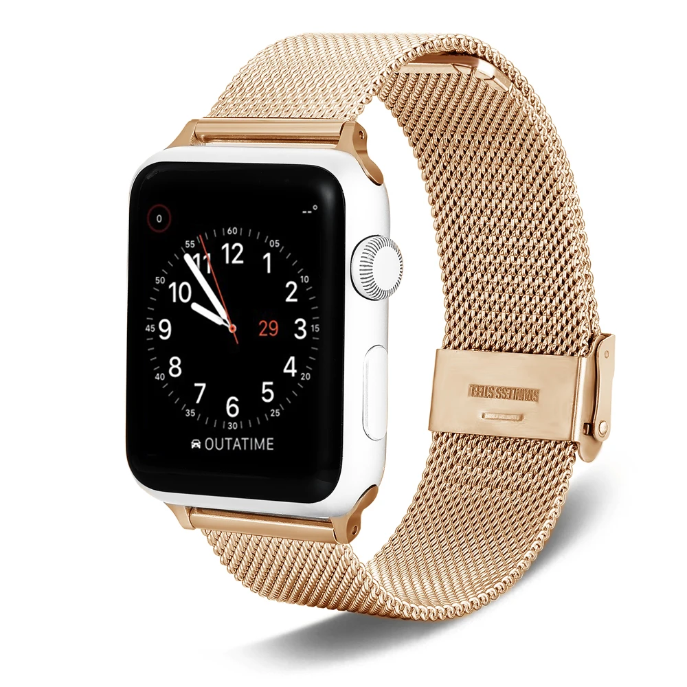 Фото Ремешок Niceese из нержавеющей стали для Apple Watch 7/6/SE/5/4/3/2/1, ремешок 38/4240/44,41/45 мм, браслет, металлический ремешок, серия черных ремешков №1