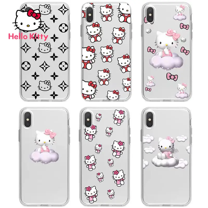 

Прозрачный чехол Hello Kitty для IPhone 13/13Pro/13Promax/X/XR/XS/XSMAX/11/12Pro/12mini
