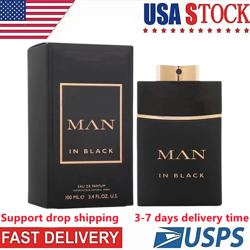 

100ml Men Spray Man in Black Long Lasting Fragrance Body Spray Good Smell Fragrance for Men Fast Ship in The USA