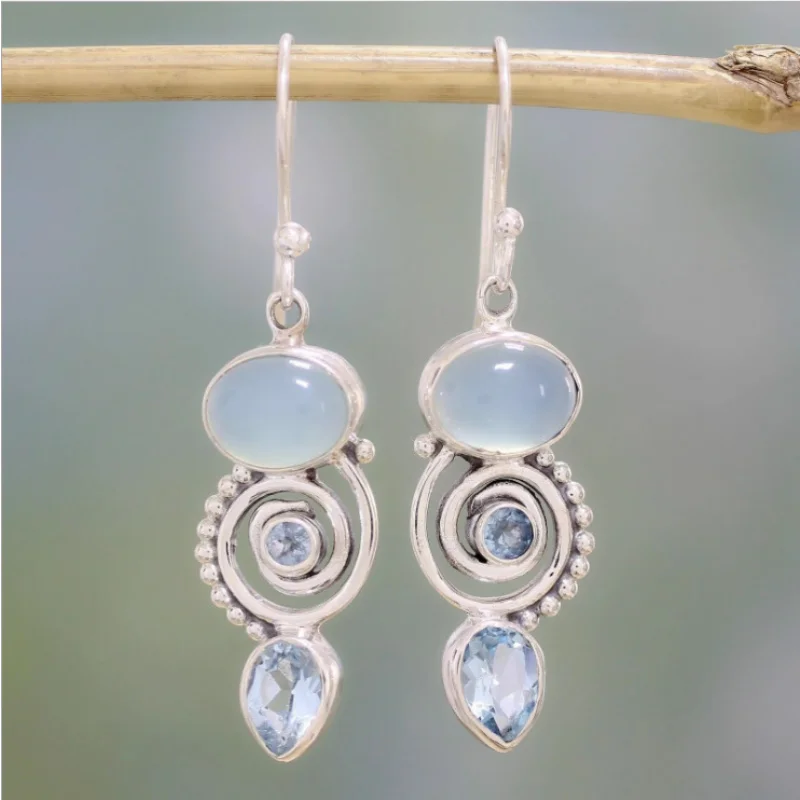 

European, American and European personalized fashion turquoise women's earrings