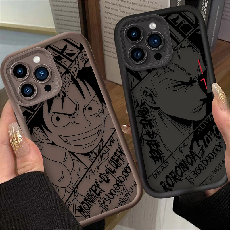Чехол O-One для телефона с рисунком Луффи и зороса iPhone 14 15 Pro Max 13 12 11 X XS XR 7 8 Plus SE 2020