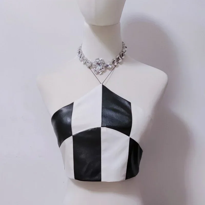 Nayeon Kpop Idol Одежда Женский жилет из искусственной кожи для джазовой танцовщицы