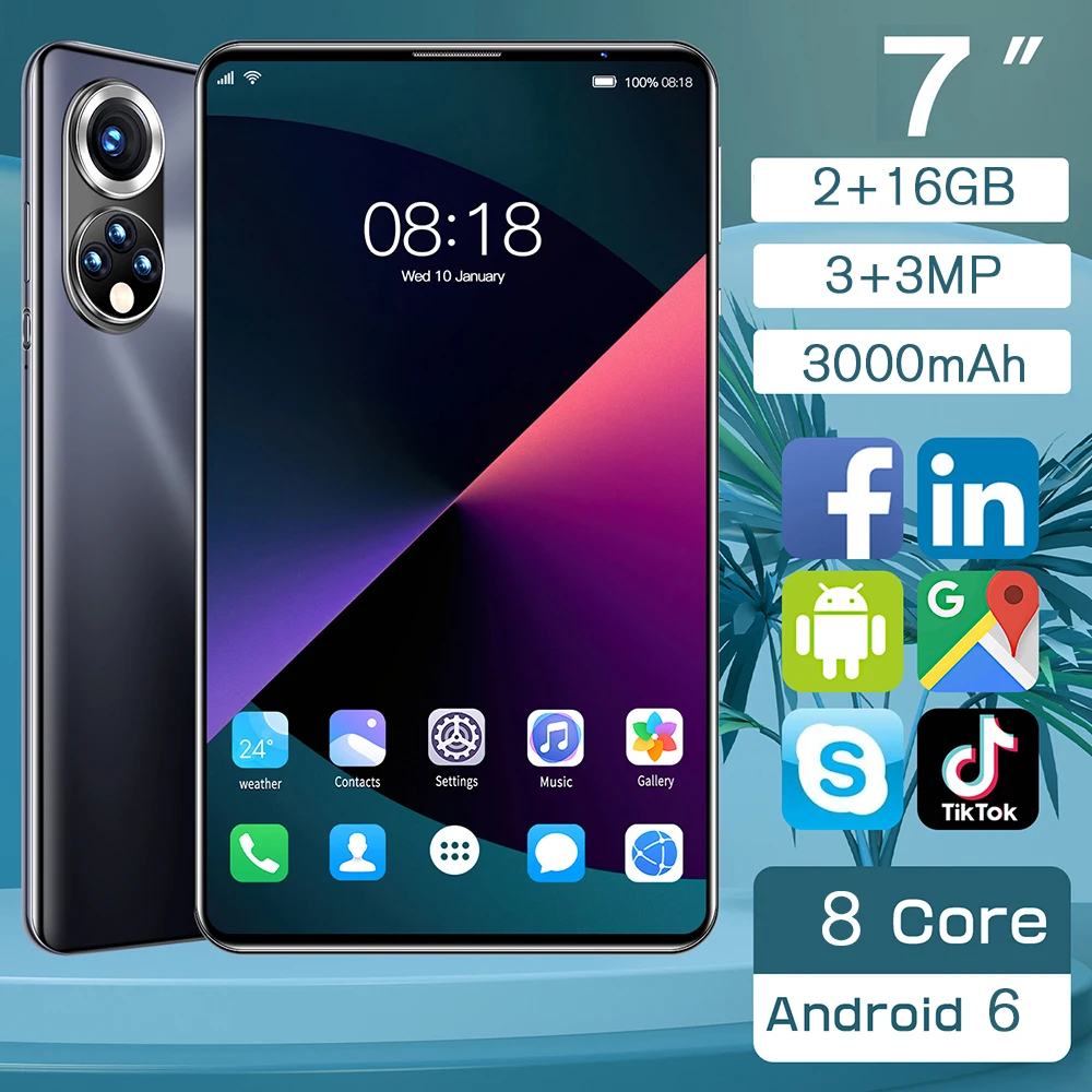 Планшетный ПК X50 7 дюймов 2 Гб RAM 16 ROM 3G LTE 3/3MP 800X1280 Android 6 Bluetooth планшетный с чехлом