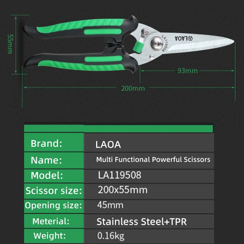 

Электрические Ножницы LAOA, Многофункциональные Ручные Лезвия Из Нержавеющей Стали Для Резки Проволоки И Тонкой Стальной Плас...