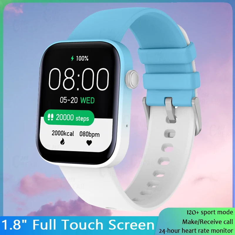 Купи Для Xiaomi Huawei Samsung телефон 1.81 дюйма Bluetooth Вызов Smartwatch Мужчины Поддержка 120+ Спорт 2022 Новые Женщины Smart Watch Человек +Box за 1,679 рублей в магазине AliExpress