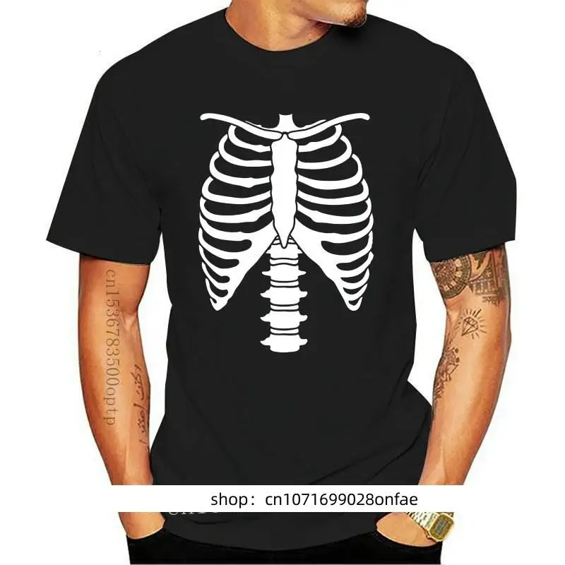 

New Halloween Skeleton Rib Cage Xray Front And Back Easy Costume Youth Kids T-Shirt