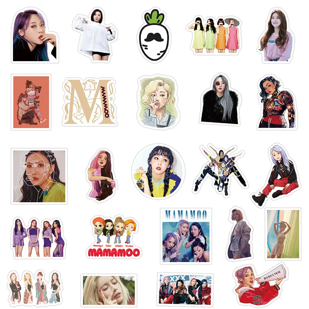 

10/50Pcs MAMAMOO Cartoon Classic Korean Girl Group Mix Waterproof Stickers For Case Diy Skateboard Gift Luggage Laptop