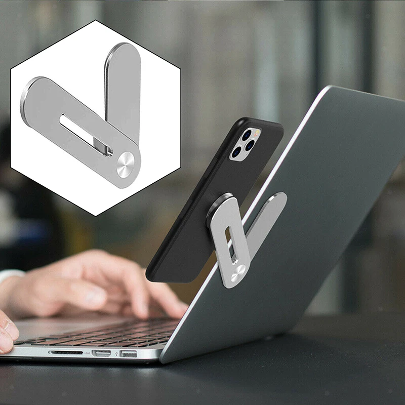 

Складной металлический магнитный держатель для телефона, подставка для ноутбука, кронштейн для поддержки экрана ноутбука, боковое Креплен...