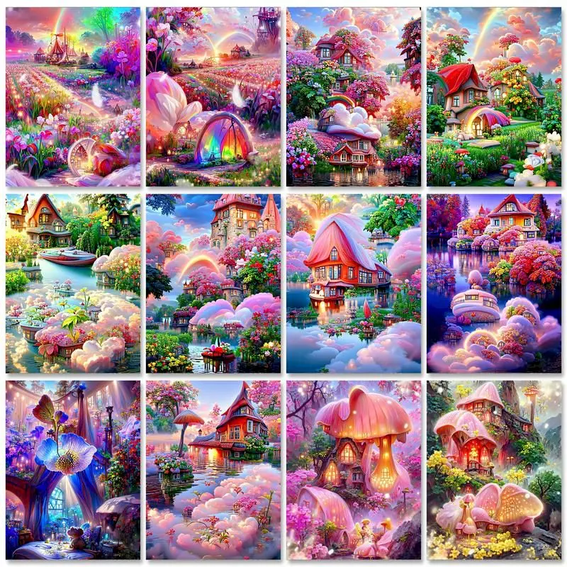 

GATYZTORY Garden Dream Pictures By Numbers Frame Decorative Paintings Flowers Paint For Painting Living Room Decoration Artwork