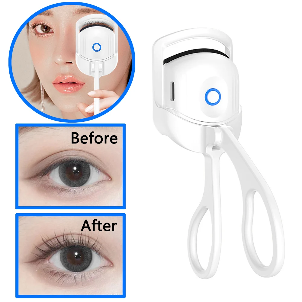 

Portable Electric Heated Eyelash Curler Comb Eye Lash Perm Long Lasting Natural Curling Rechargeable Eyelashes Curls Makeup Tool