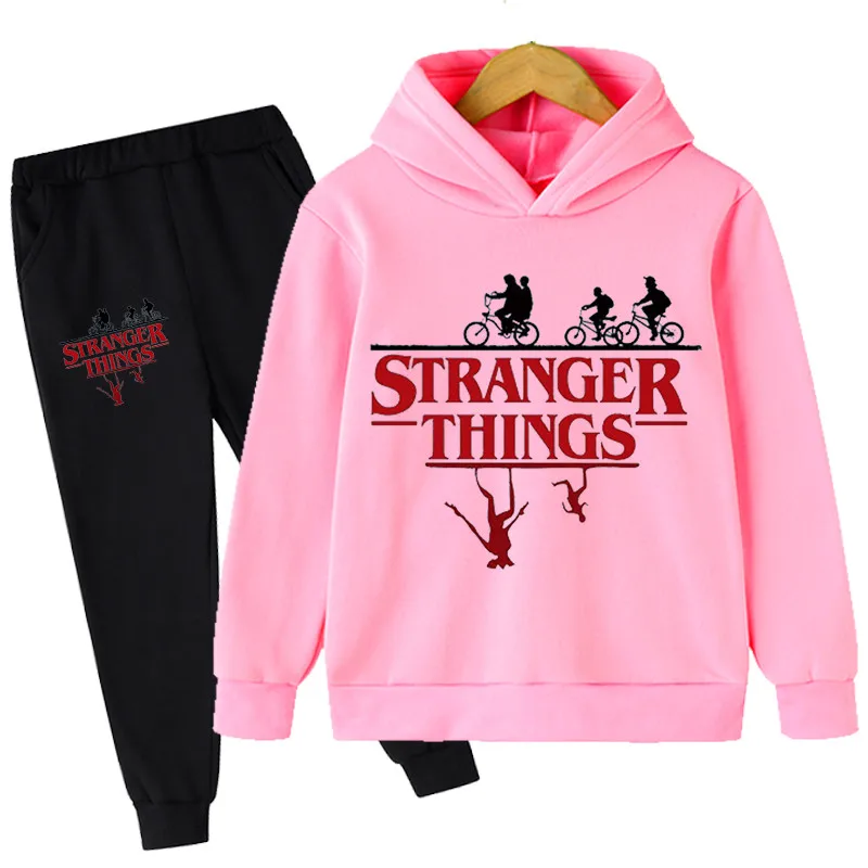 

Stranger Things 4 Hoodie Boy/girls Sweatshirts Stranger Things 4 Streetwears+pant 2P Crewneck Pullovers Hellfire Club Clothes