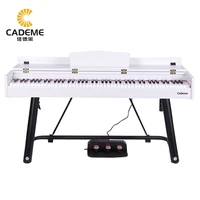 portable digital piano for travel teach online 88 weighted key wood grain white electronic keyboard with metal standpedal 908