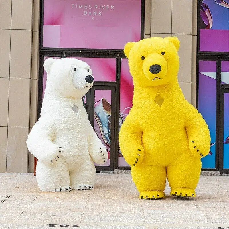 

Halloween Big Inflatable Polar Bear Mascot Costume Fursuit Furry Suit Cosplay Party Game Dress