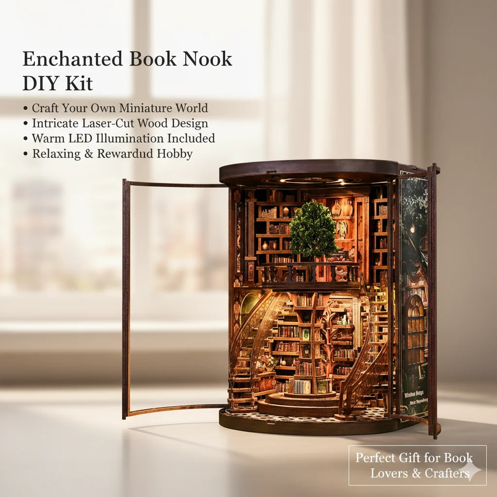 Фото НОВИНКА: Деревянные миниатюрные фигурки для книжной полки DIY — Кольца мудрости, подставка для книг, подарок на день рождения, декор для дома, поделки №1