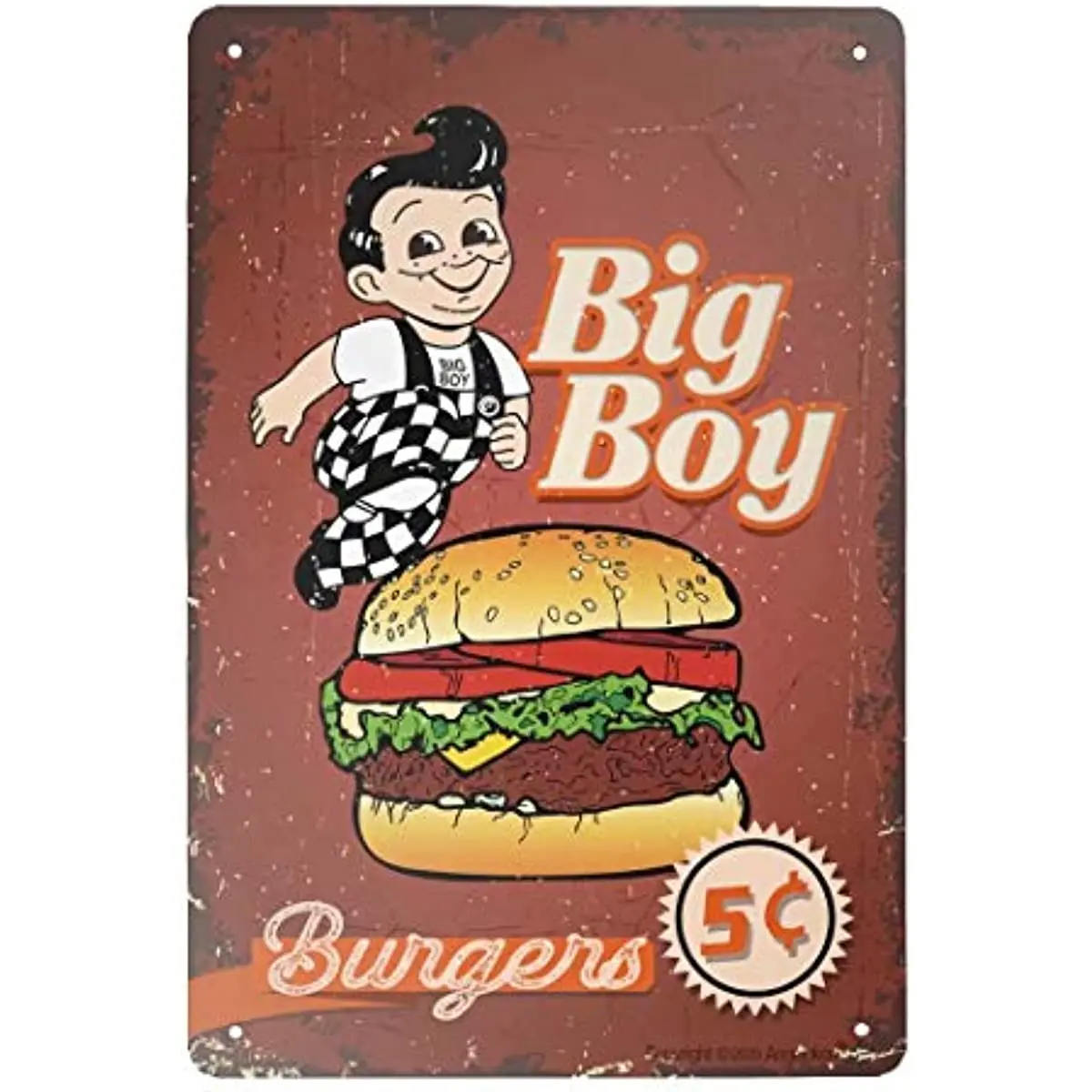 Металлический Ретро-знак Angeloken, винтажный жестяной знак гамбургера, знак для таблички, постер, фотоподарок 12X8 дюймов