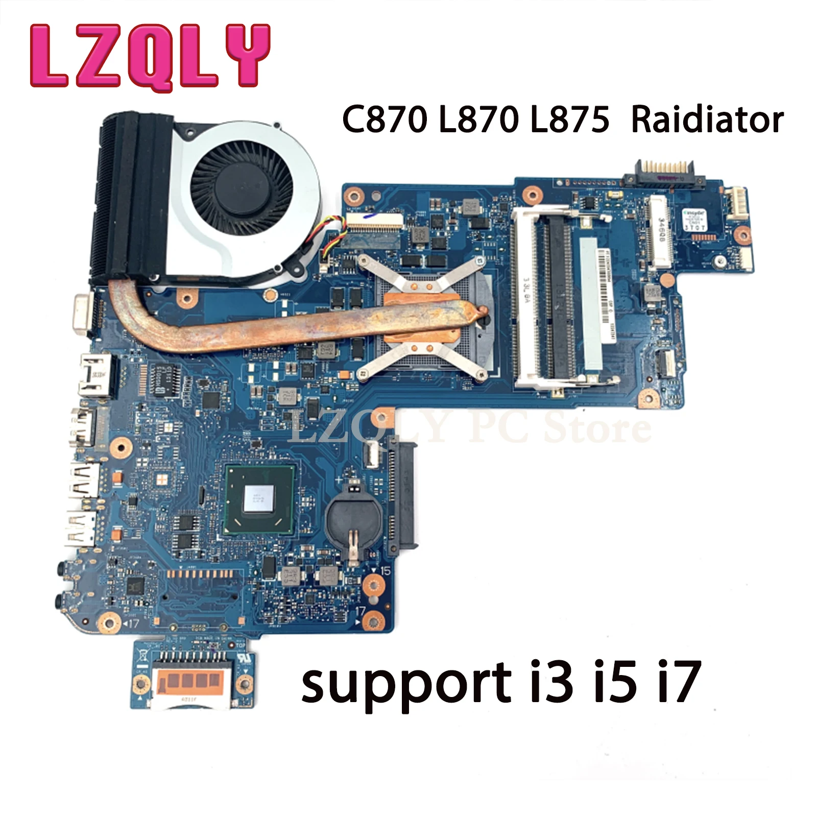 Материнская плата LZQLY для ноутбука Toshiba satellite C870 L870 L875 HM76 HD 4000 DDR3 с поддержкой i3 i5 i7